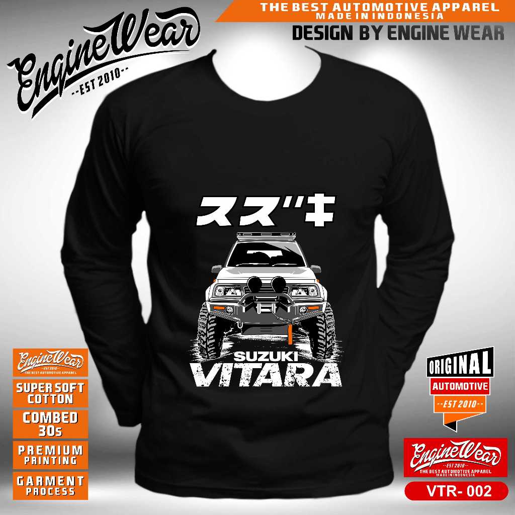 Kaos Vitara tshirt suzuki vitara escudo offroad jeep baju mobil otomotif - Enginewear