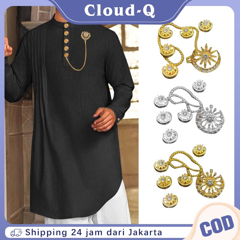 Rantai Baju Melayu Pria / Kancing Rantai Baju Melayu / Butang Rantai Baju Melayu Bulan