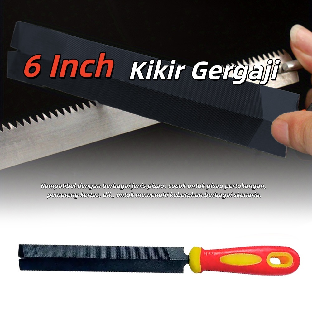 Kikir Gergaji Besar 6 Inci Alat Pengasah Pisau Profesional Untuk Pisau Kayu Pemotong Kertas Multifun