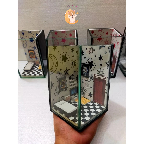 (The Ham's) Aquarium Ruangan Mini Plus  Hiasannya/AQUARIUM MINI/SOLITER CUPANG/SOLITER/SOLITER CUPAN