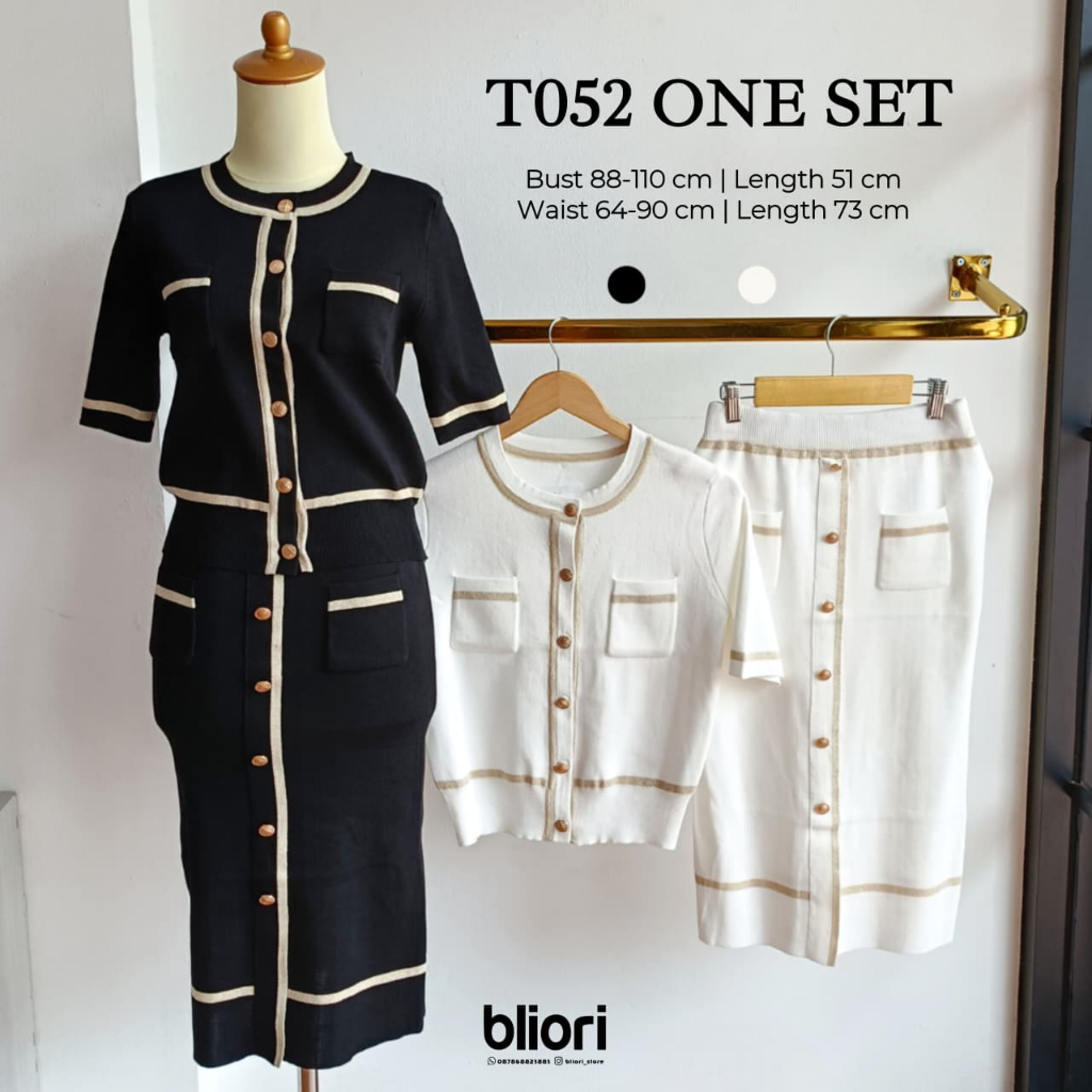 Setelan Rajut Rok Premium | Setelan Rok Wanita | T052 Setelan Rajut