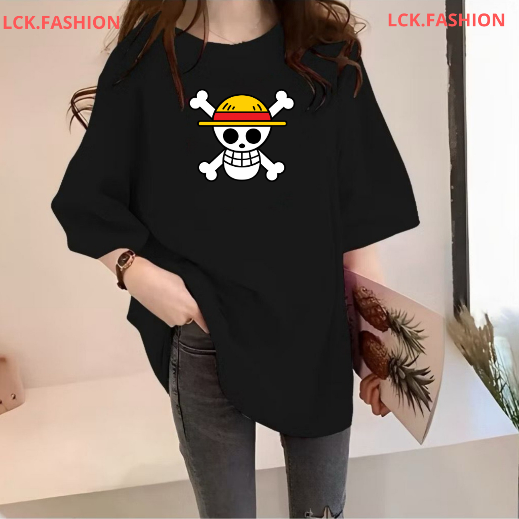 Kaos Oversize Wanita / Kaos Distro WANITA/ Kaos Streetwear Oversize/Baju Kaos Distro MOTIF ONE PIECE