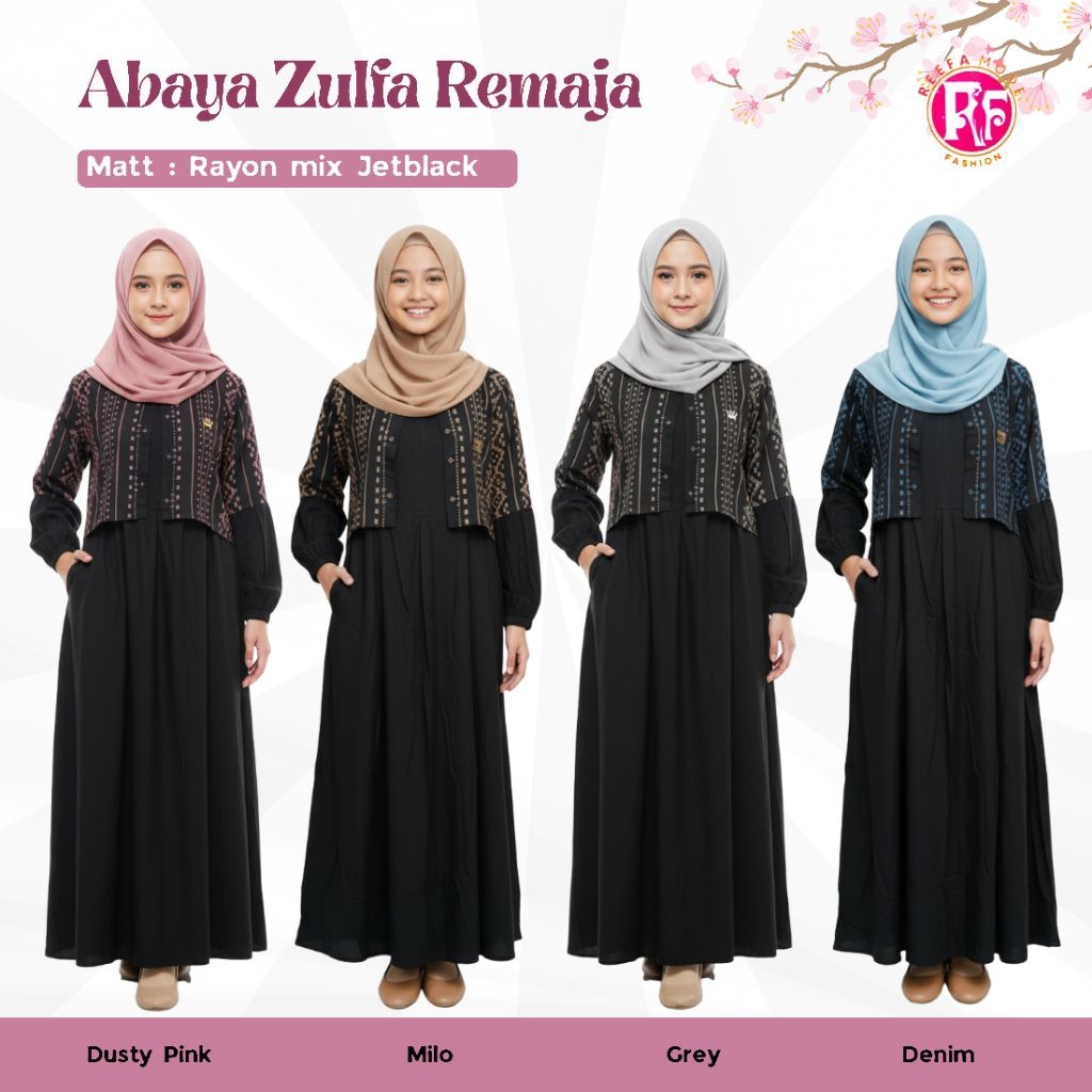 Abaya Hitam Remaja dan Dewasa | Gamis Hitam | Gamis Rompi | Gamis Rayon | Gamis Couple