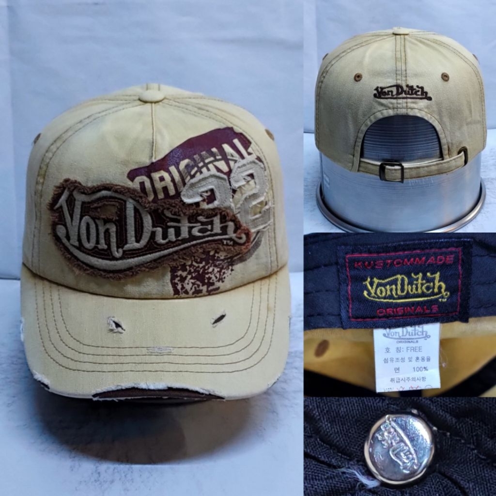 Topi Von Dutch Ripped Ballcap A-Frame Authentic Ori 2nd