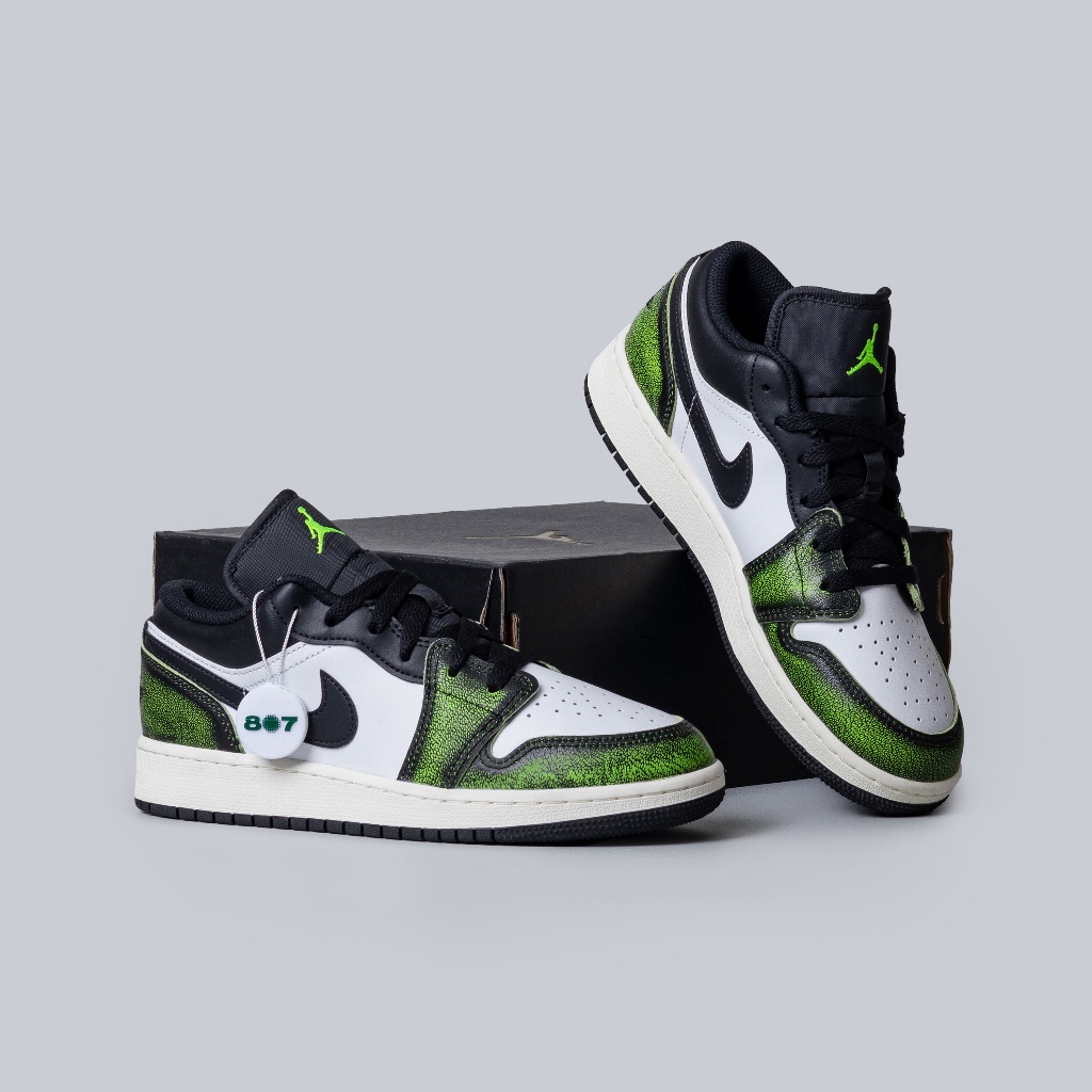Air Jordan 1 Low Wear Away Electric Green Gs Women