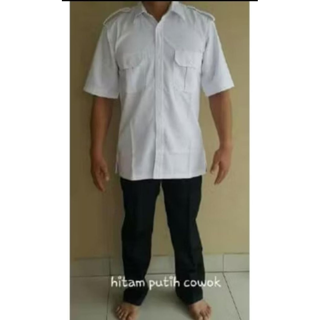 PDH putih Pria PNS || Kemeja PDH Putih Pria PNS