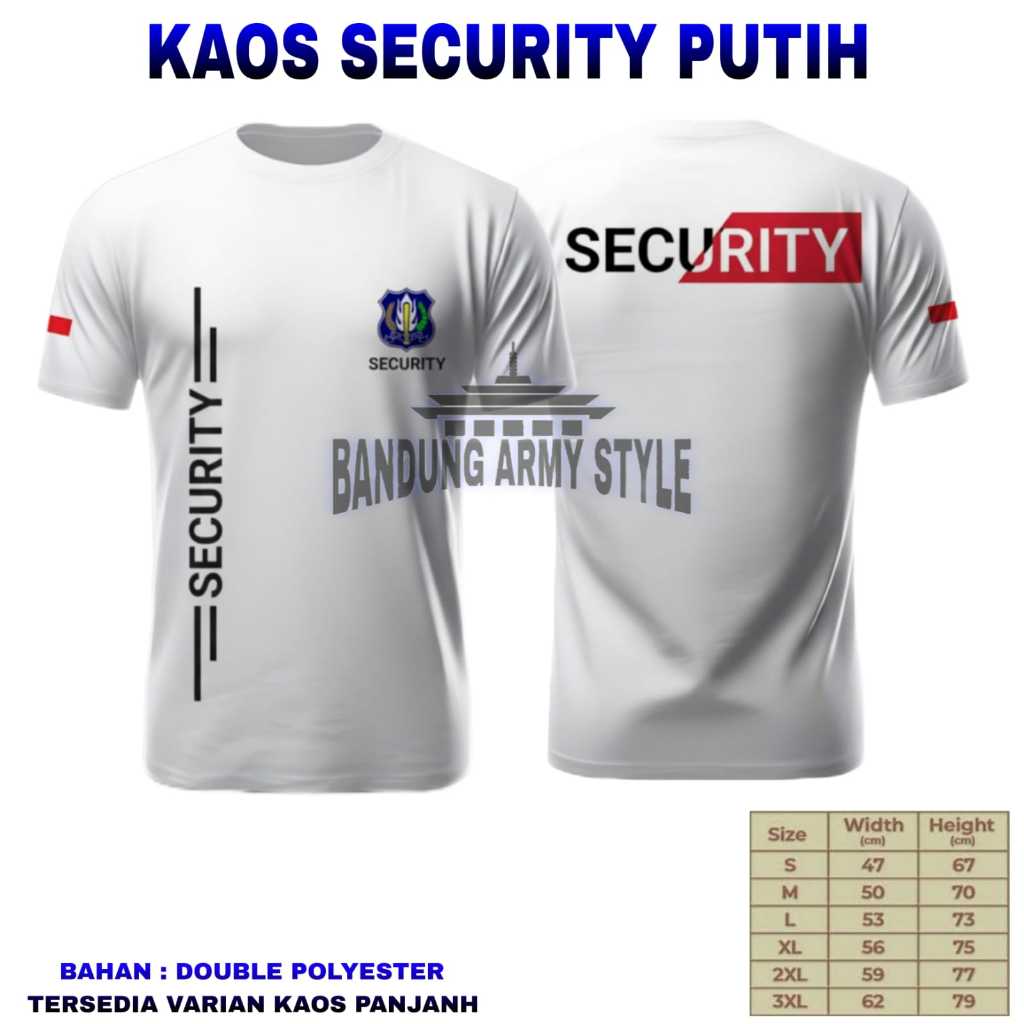 Kaos Satpam Putih Kaos Security Putih Terbaru Kaos Satpam Terbaru Kaos Kerah Standar Satpam Baru