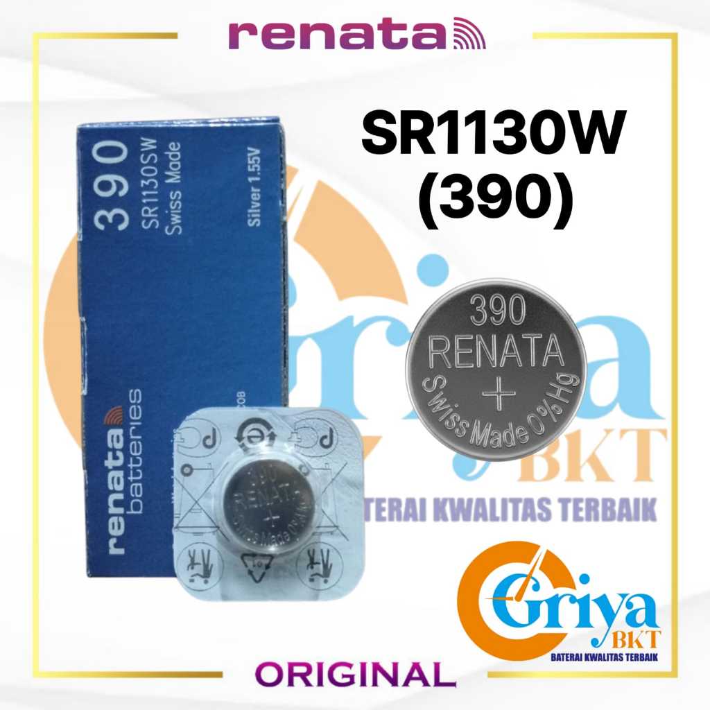 RENATA SR1130SW Original Swiss Made Batre Jam Tangan Swatch 390 SR1130 SR1131 389 Silver Oxide 1.55V