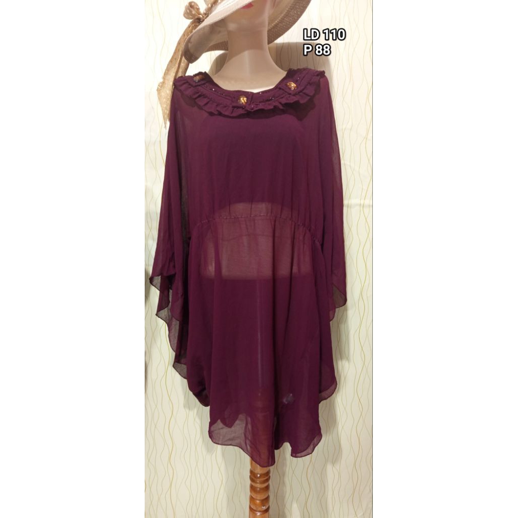 Atasan model kaftan pendek