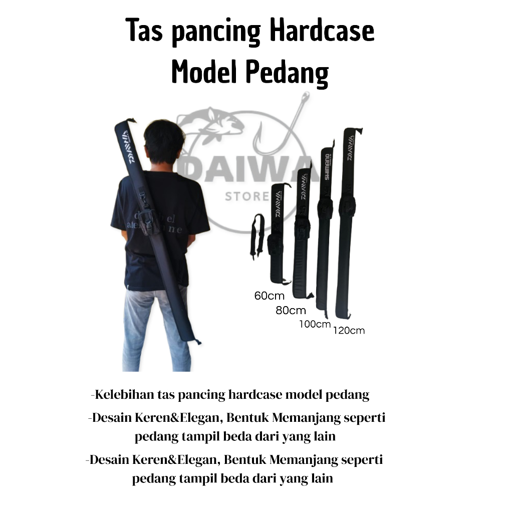 TAS PANCING HARDCASE MODEL PEDANG HITAM PANJANG 60/ 80/ 100/ 120 CM