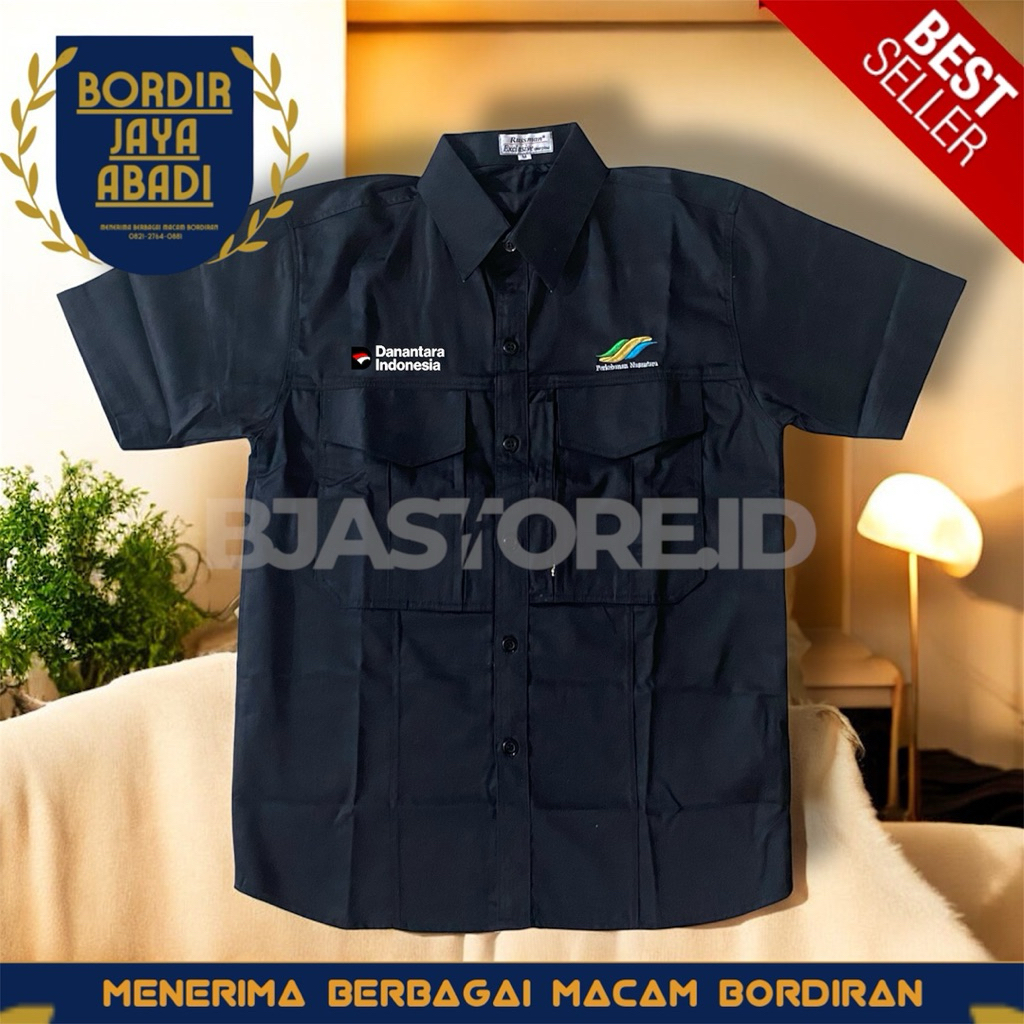 Kemeja Taktikal Perkebunan Nusantara Danantara Indonesia Terbaru Hitam