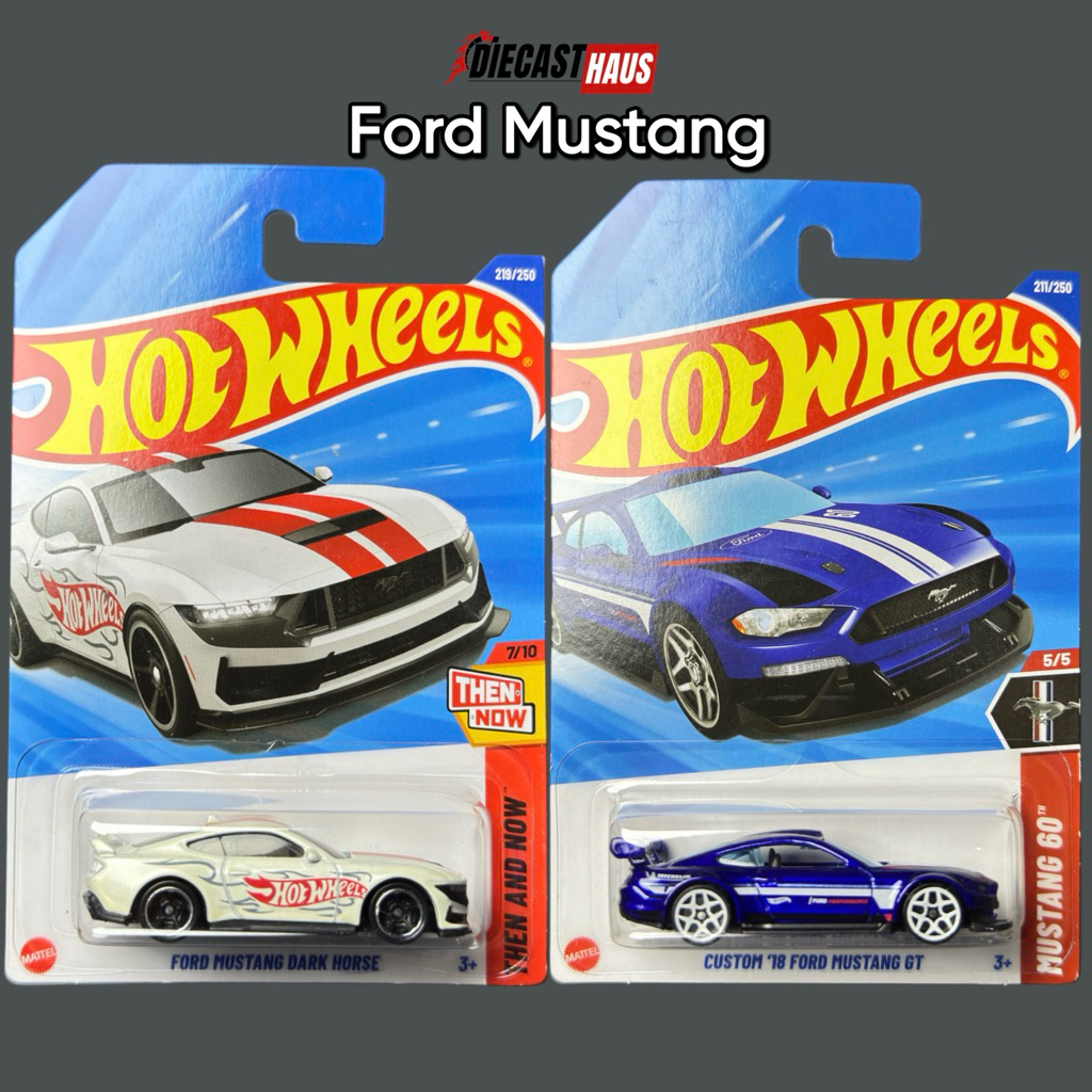 Diecasthaus- Hot Wheels Ford Mustang Dark Horse | '18 Ford Mustang GT | Custom '18 Ford Mustang GT |