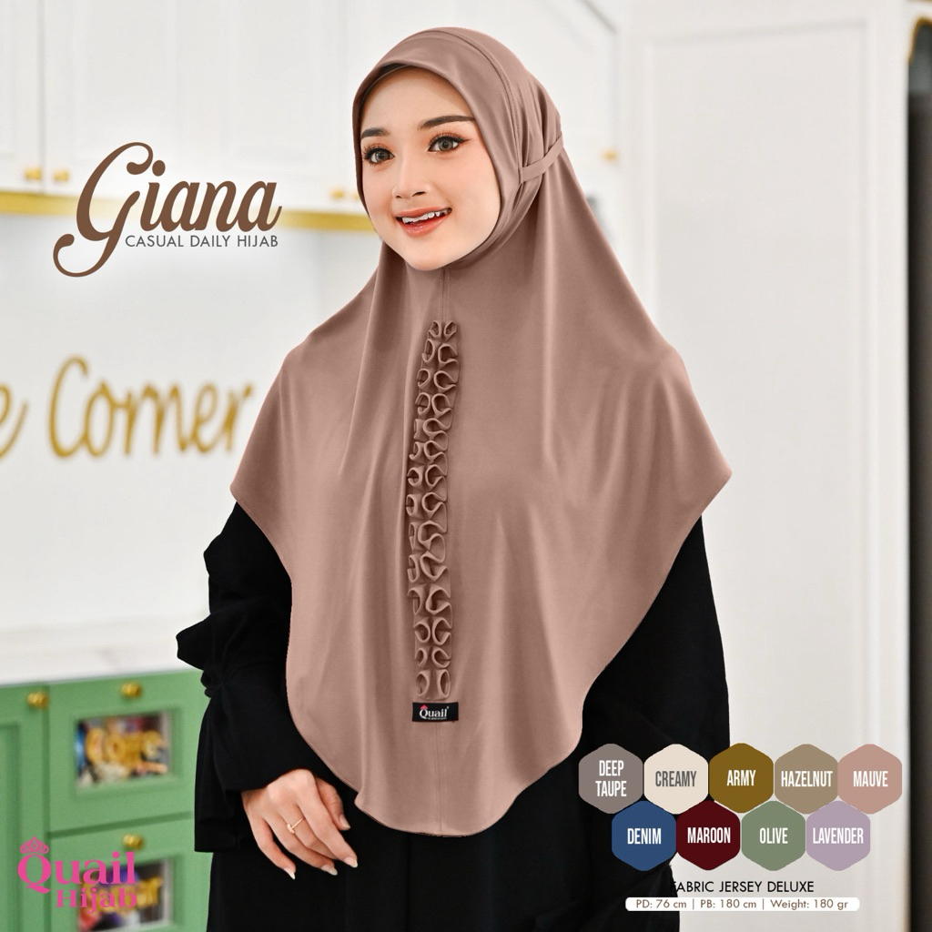 Quail Hijab - GIANA HIJAB INSTAN ORI QUAIL JERSEY PREMIUM ORIGINAL QUAIL HIJAB