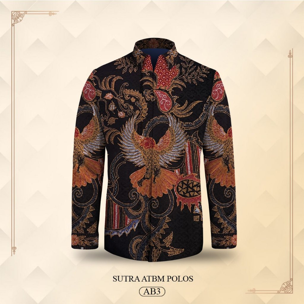 Batik pria lengan panjang bahan atbm sutera baron exclusive pola kemeja pria Batik pria kemeja lenga