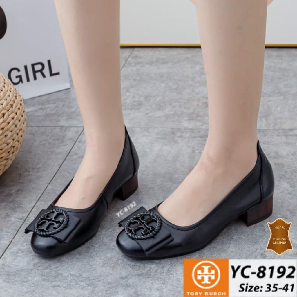 *TORY BURCH YC-8192 Logo Block Heel 3cm*