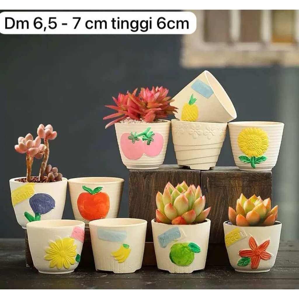 6 pcs Pot Mini Gerabah