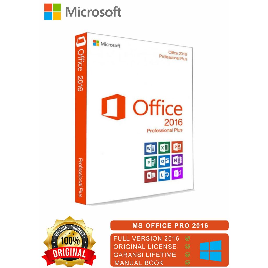 Software Office Profesional 2016 Original – Aktivasi Permanen (PC/Laptop)