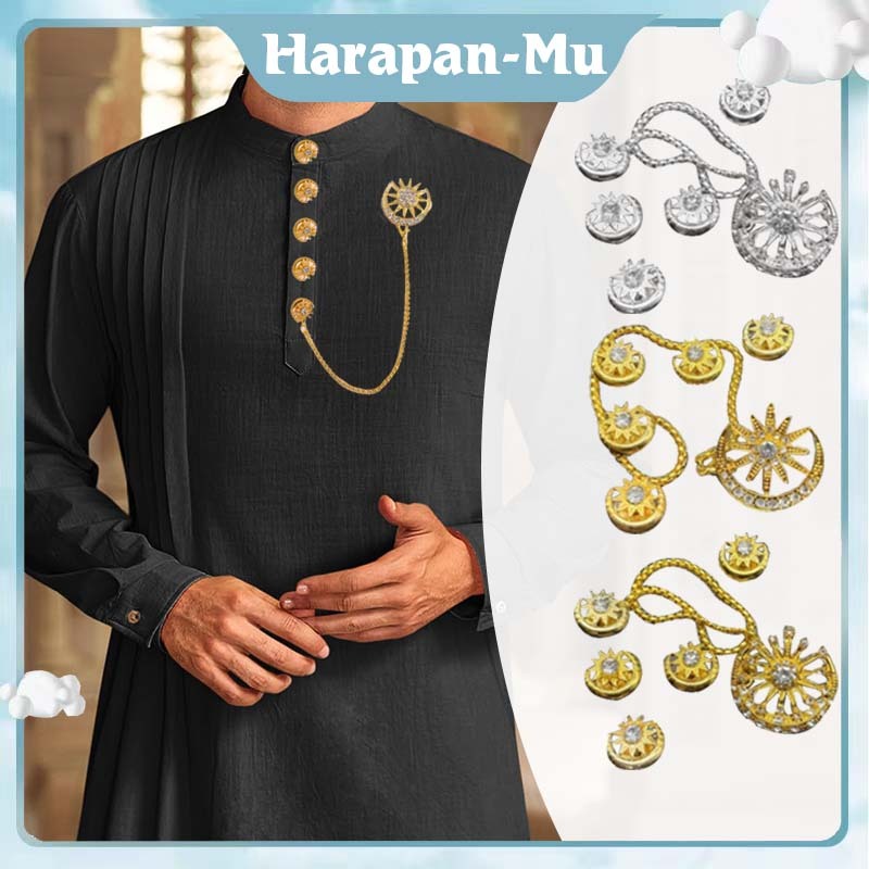 Kancing Rantai Baju Melayu / Butang Rantai Baju Melayu Bulan