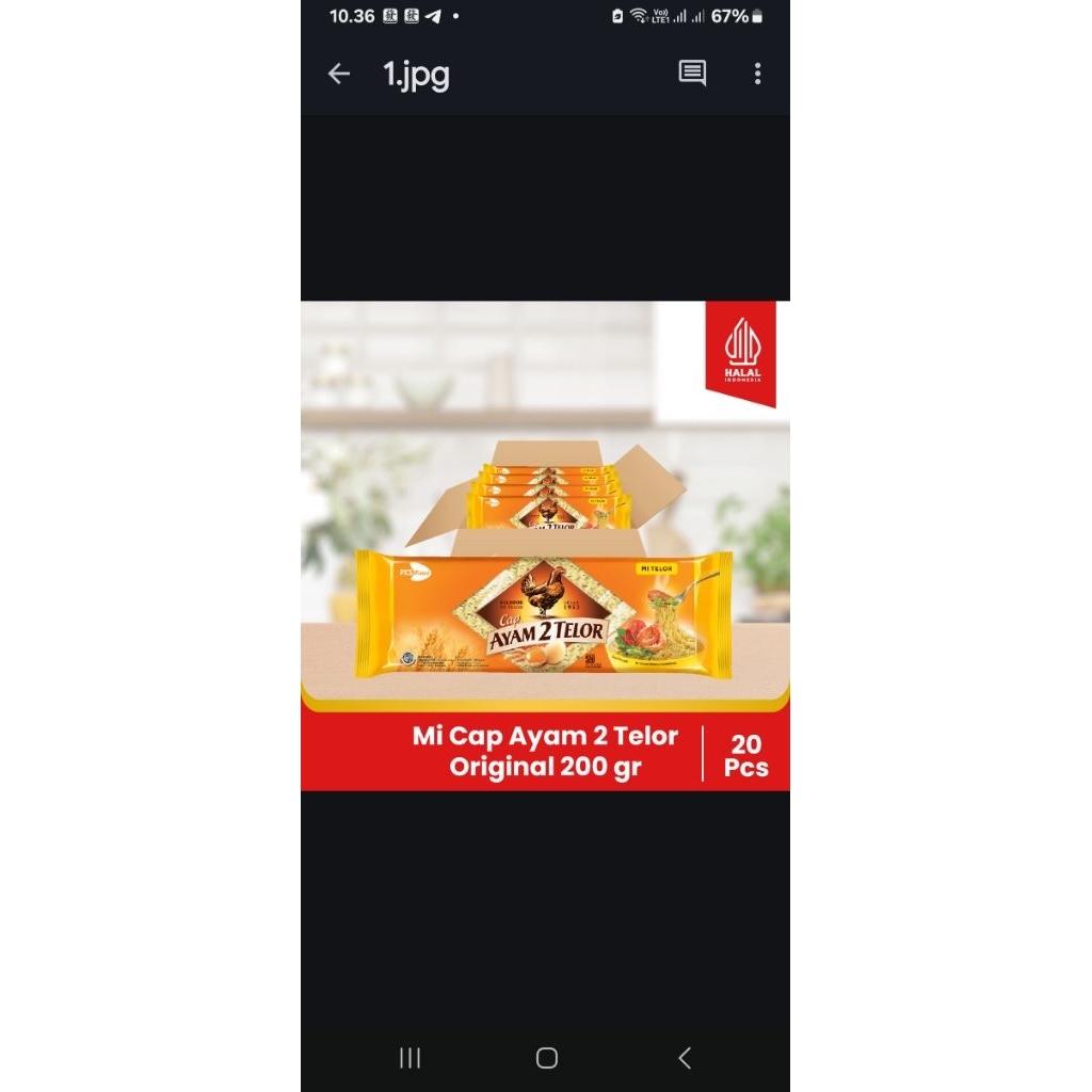 Mie Cap Ayam 2  Telur