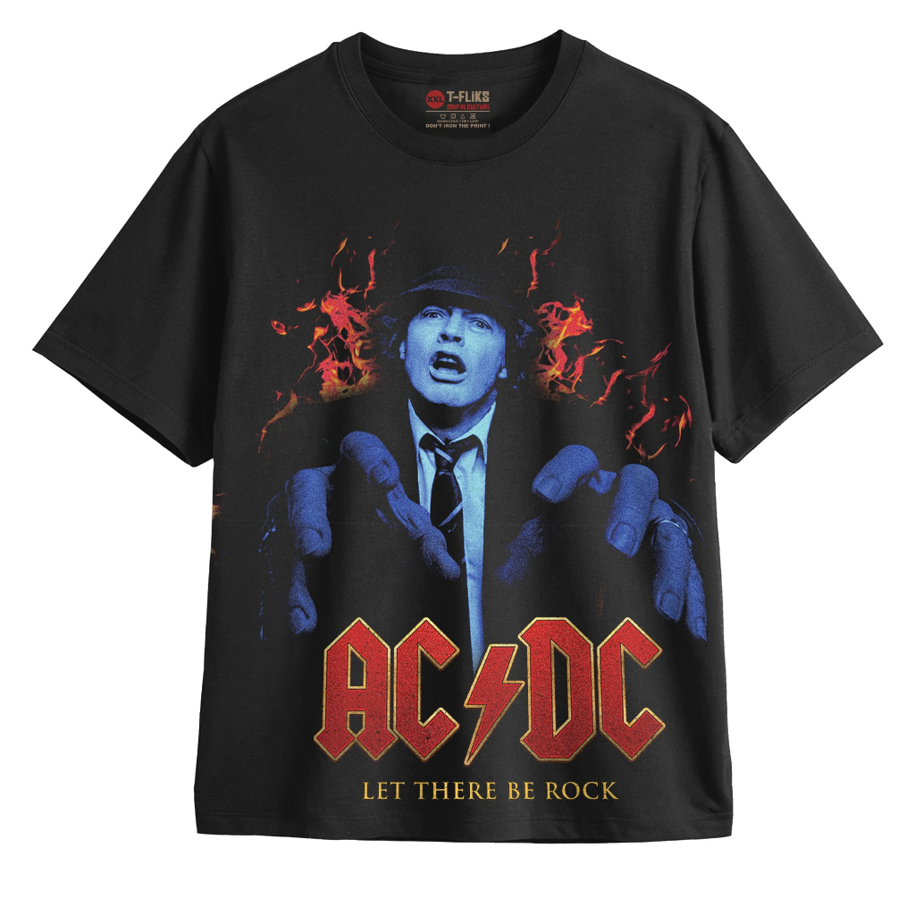 Original ACDC LET THERE BE ROCK KAOS BAND TSHIRT OVERSIZE UNISEX HITAM - TFLIKS Unisex Tee