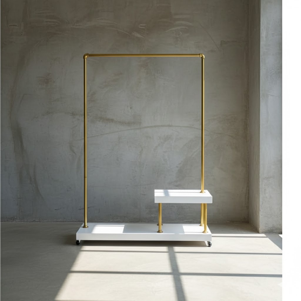 Gantungan Baju Gawangan Baju Rak Kayu Rak Baju Besi