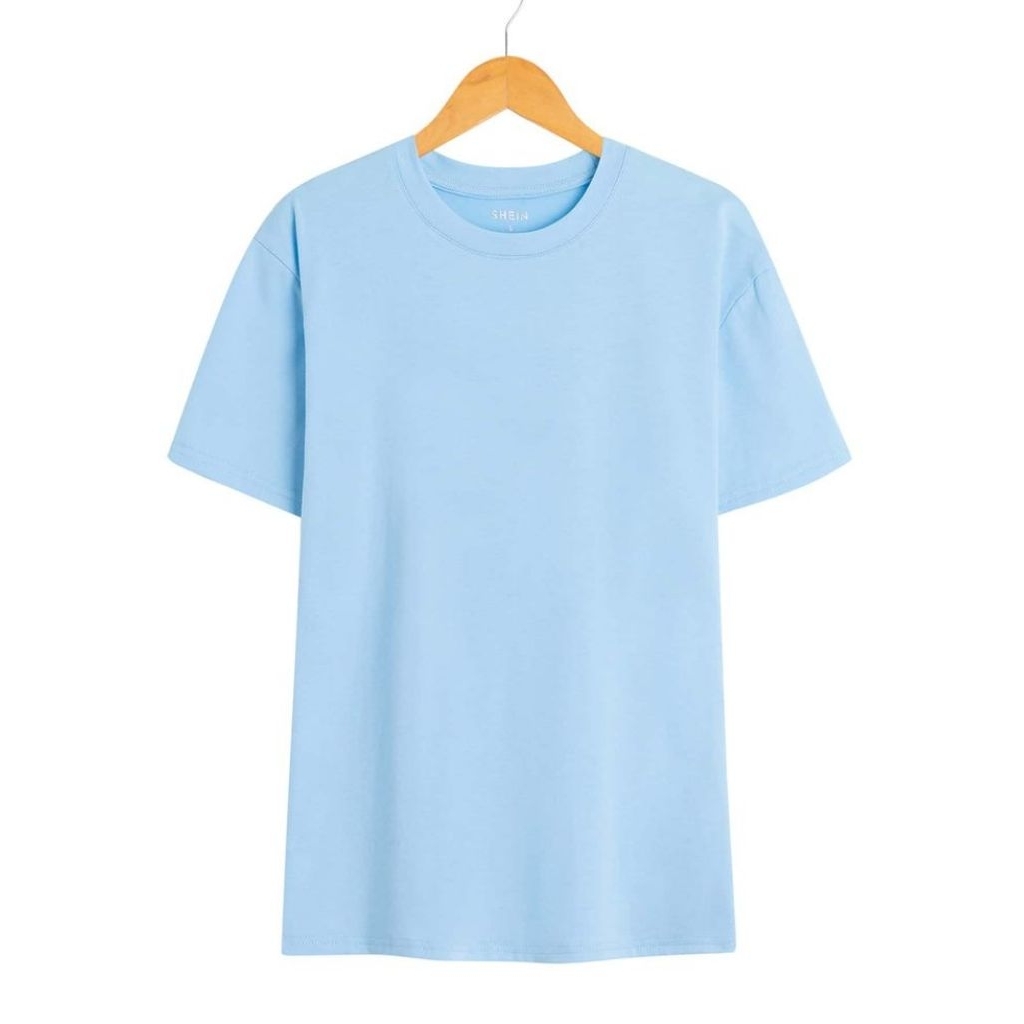 Kaos Polos Combed Katun Warna Biru Muda