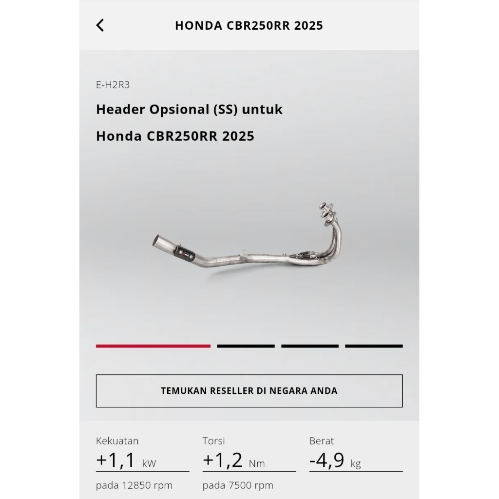 HEADER KNALPOT AKRAPOVIC HONDA CBR250RR CBR 250 RR ORIGINAL SLOVENIA