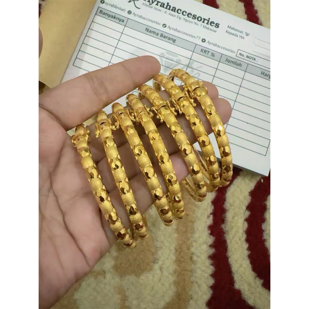 Ayrahaccesories gelang keroncong jagung mirip emas 3 gram