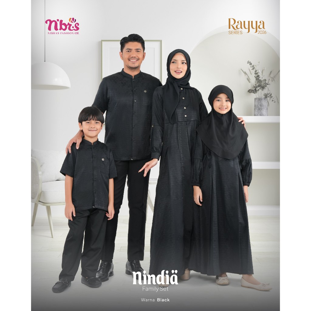 SARIMBIT KELUARGA NIBRAS DIARAYYAKU NINDIA BLACK BY NBRS FASHION - SERAGAM BAJU BUSANA MUSLIM COUPLE