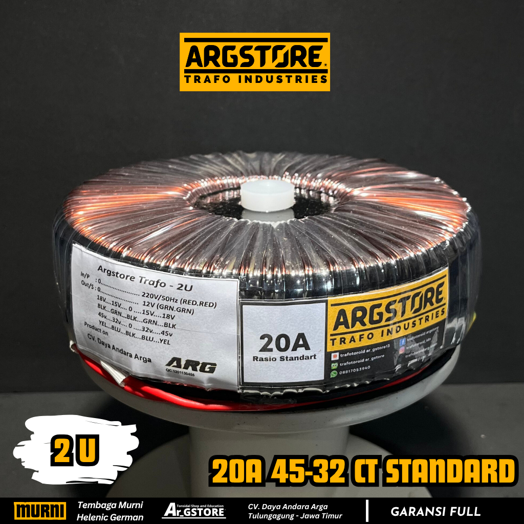 Trafo toroid donat 20A 45V CT Helenic German