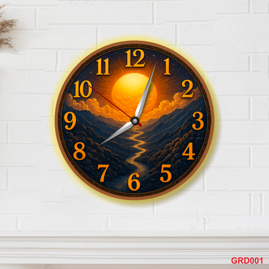 Jam dinding motif pemandangan - dekorasi rumah estetik