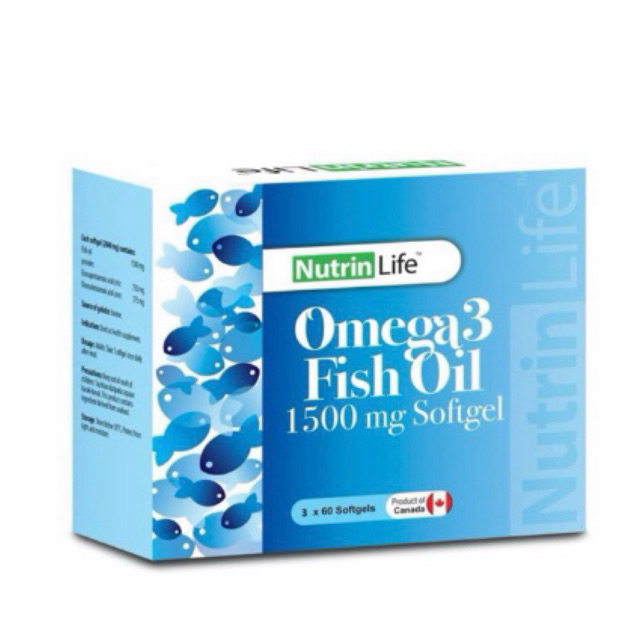 NutrinLife Omega 3 Fish Oil 1500mg Softgel 3x60'S Suplemen Kesehatan Terpercaya dengan EPA & DHA unt