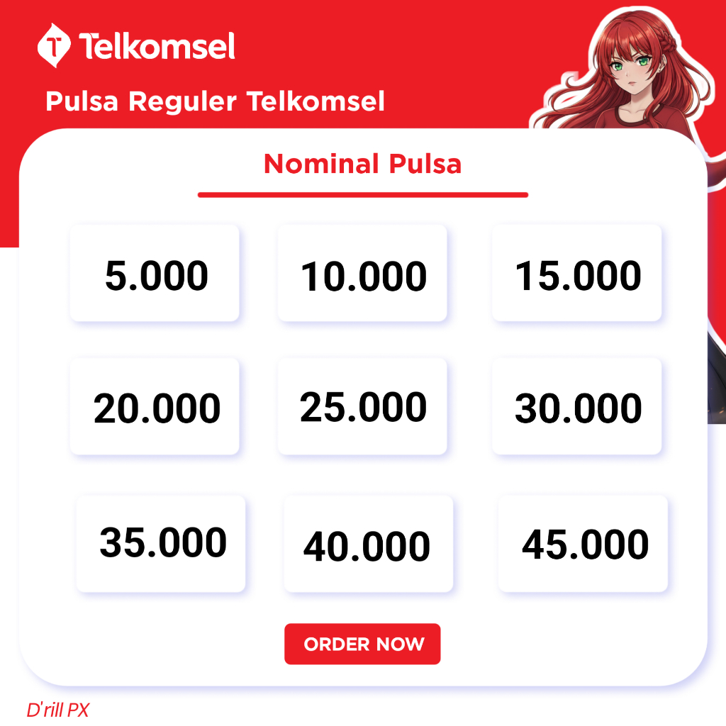 PULSA TELKOMSEL 5K 10K 15K 20K 25K 30K Reguler Termurah 5000 Rupiah
