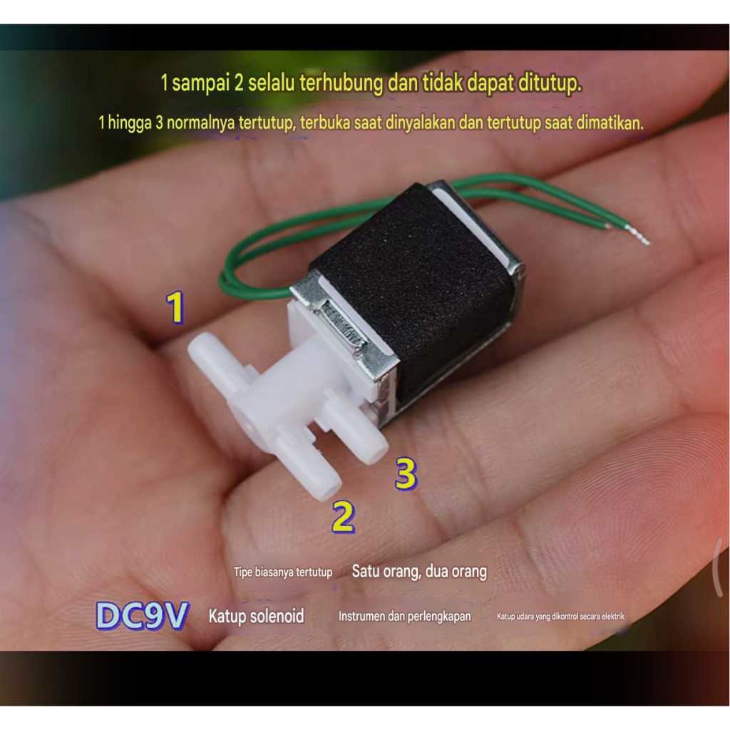 mini valve solenoid 3 way 9v 12v dc NO solenoid udara AIR valve