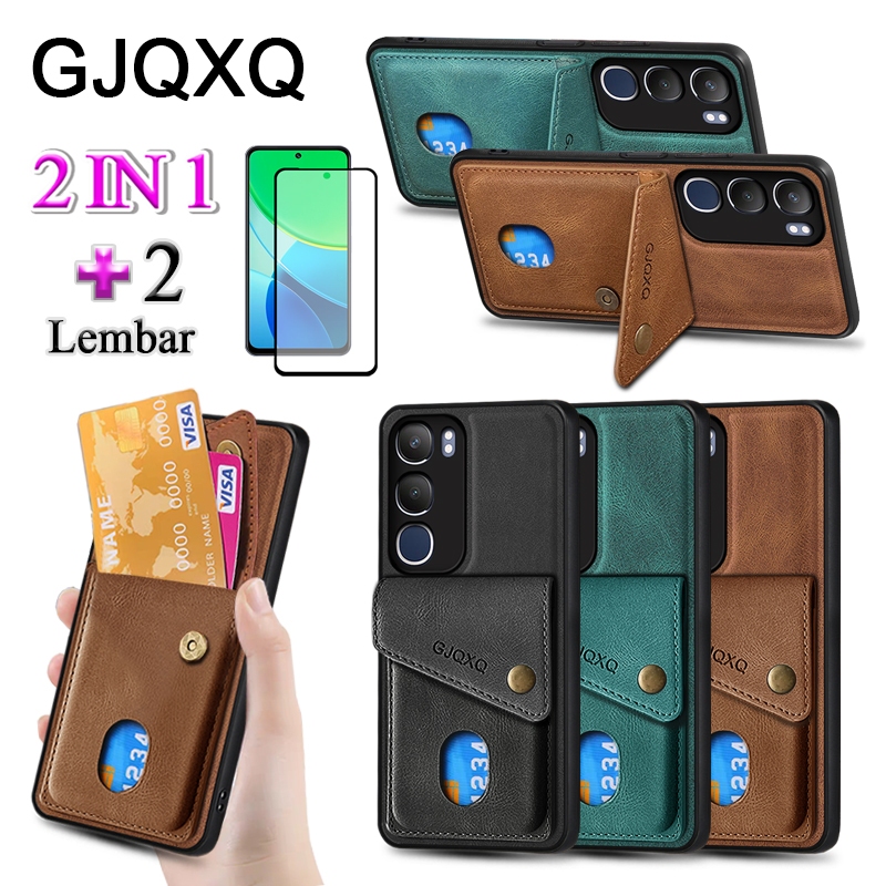 GJQXQ 2 In 1 Casing For VIVO Y19S Pro Y15S Y17S Y19 Y18 4G Y17 Y100 5G Case Kulit Premium Dengan Slo