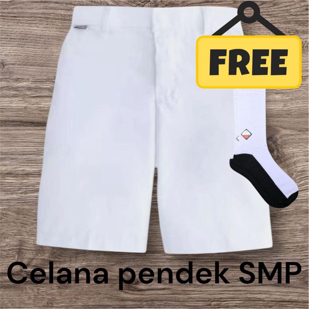 Celana putih sekolah smp pendek warna putih, seragam sekolah smp. Nyaman Pria