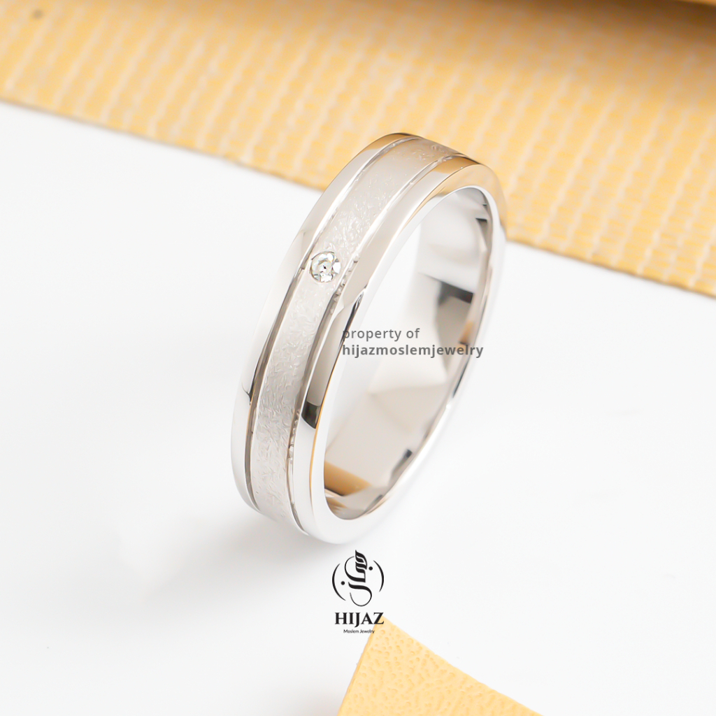 Hijaz Cincin Nikah Pria Palladium 10% | Anti Karat | 1 Hari Jadi