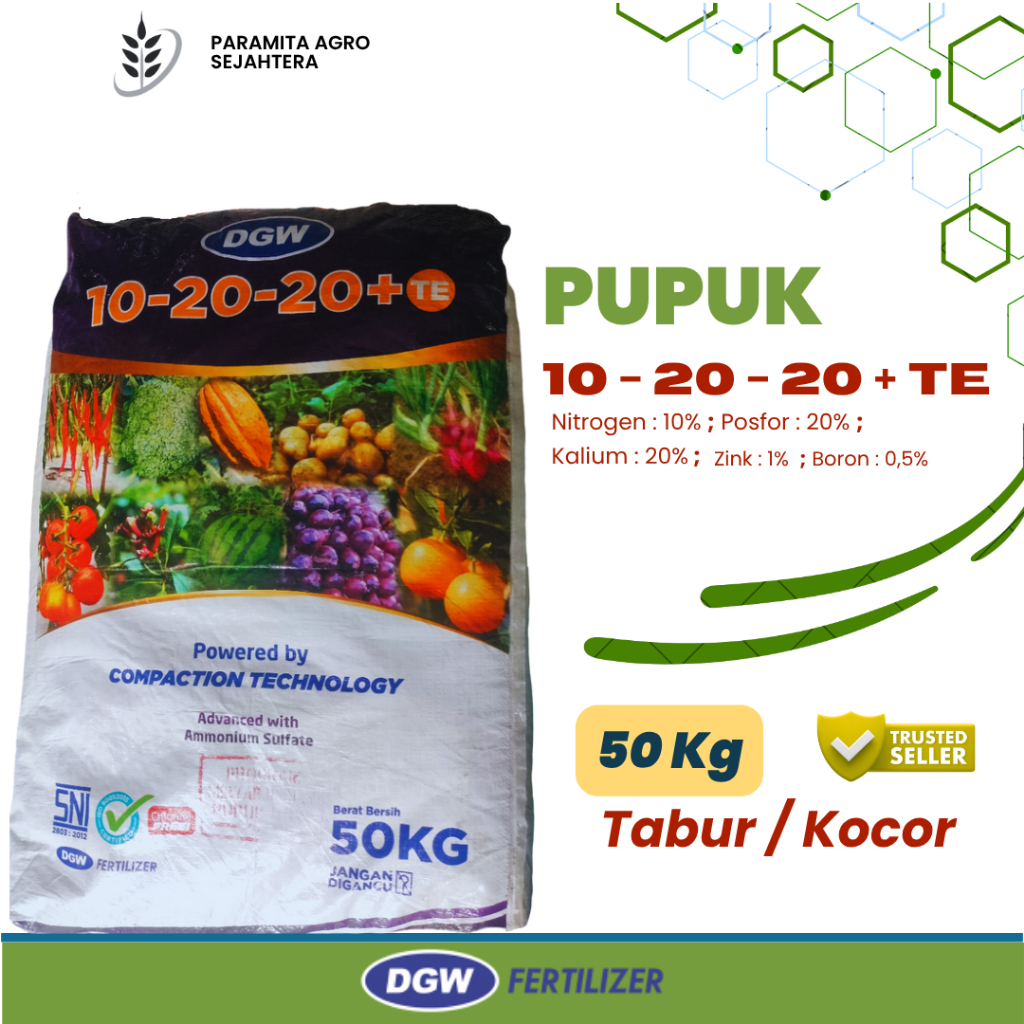 PUPUK NPK 10-20-20+TE PUPUK FASE GENERATIF PEMBUAHAN TANAMAN 50 KG