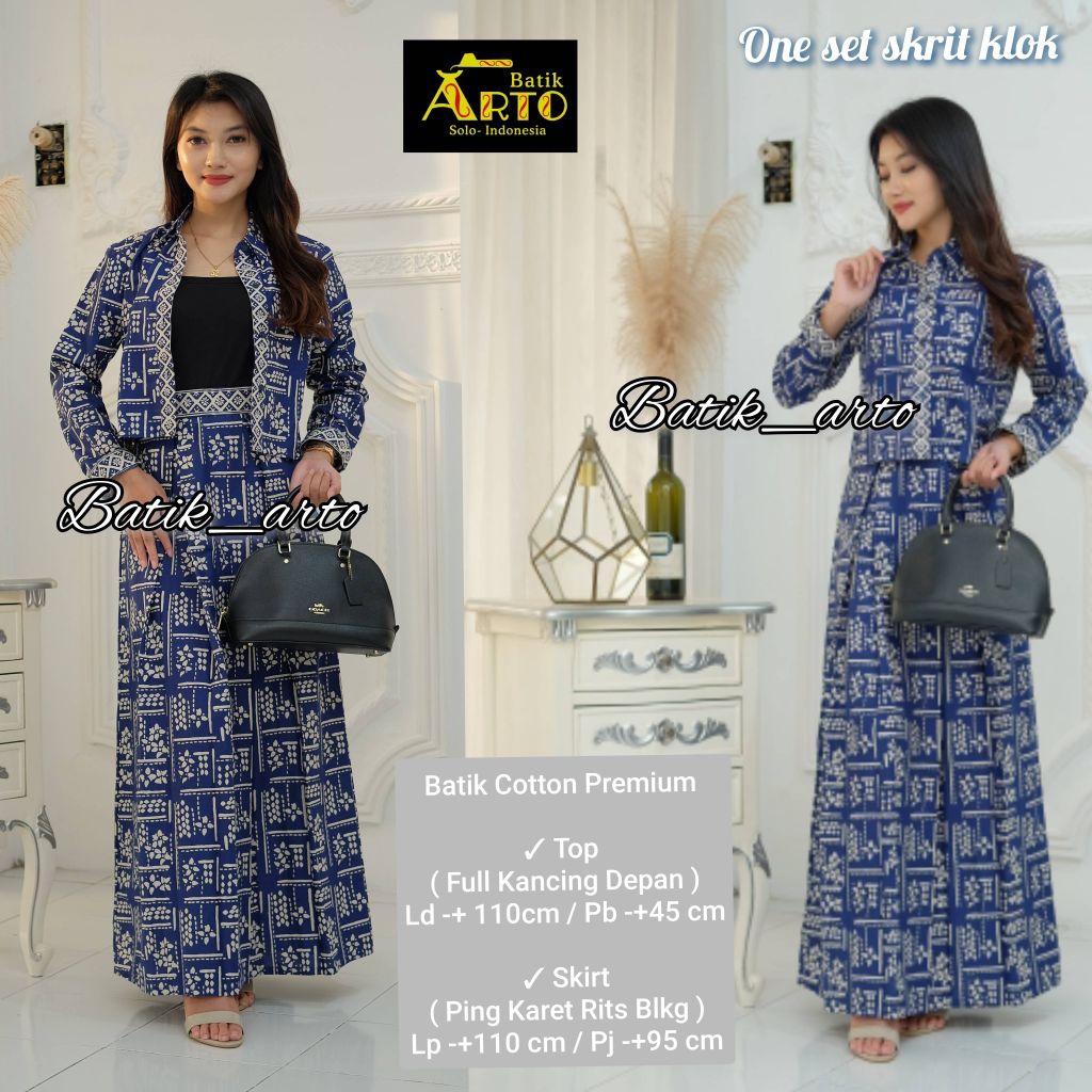 Setelan wanita blouse dan rok ORI batik solo