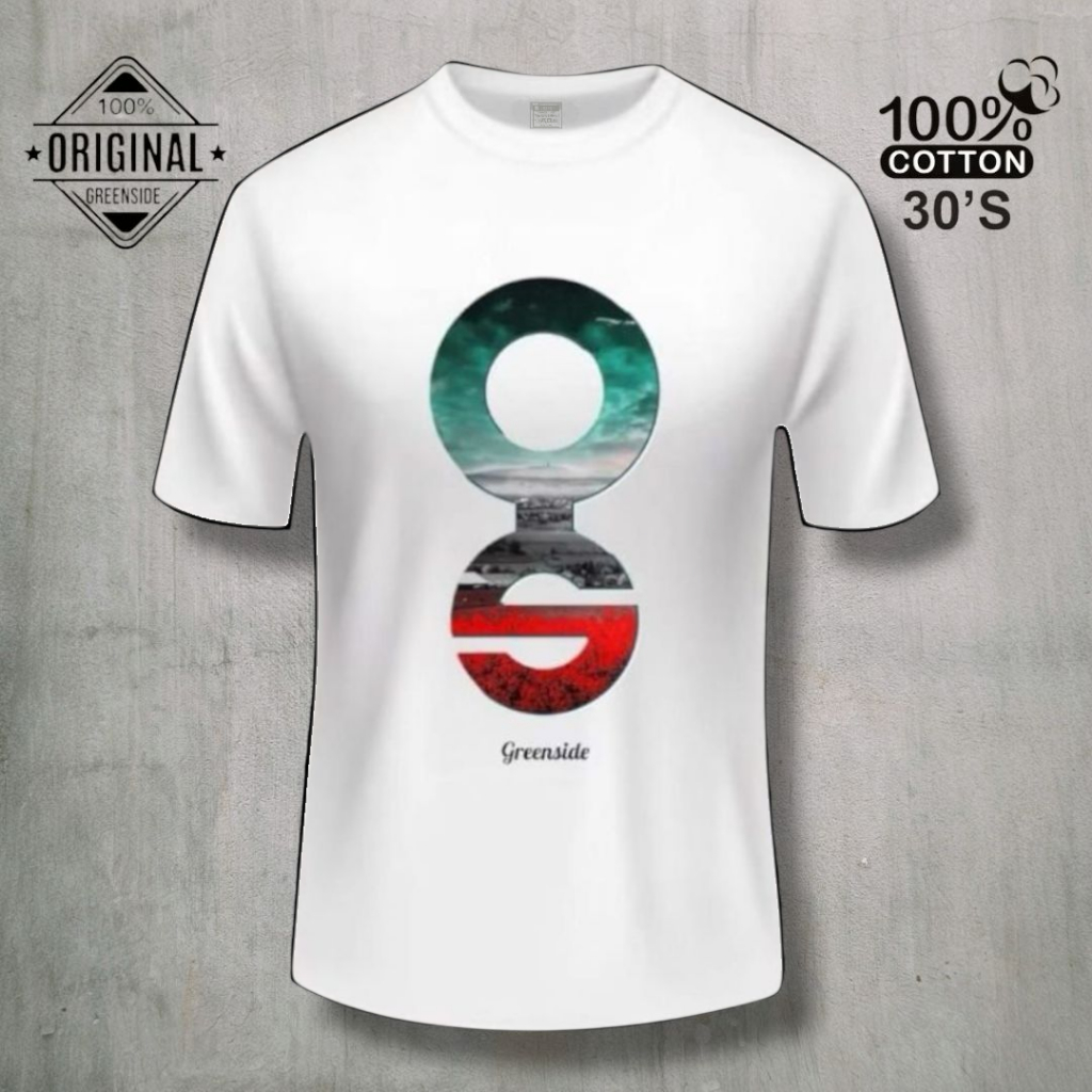 D`GREEN Tshirt Putih Original Pria Wanita Logo Monochrom - Kain Katun/Baju Kaos Ariel Noah terlaris