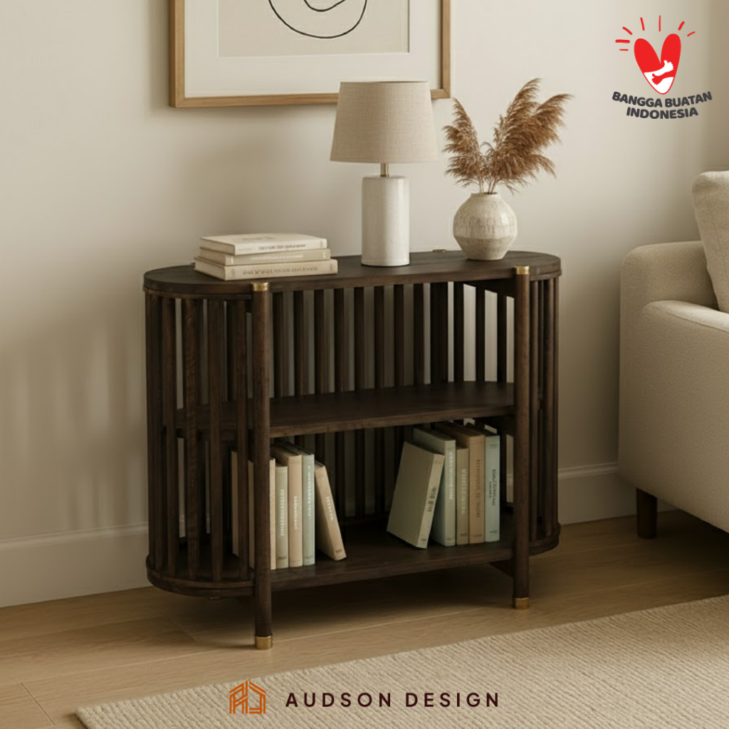 Meja Sideboard Kombinasi Kayu Mangga Besi kuningan - Arlet Sideboard Table