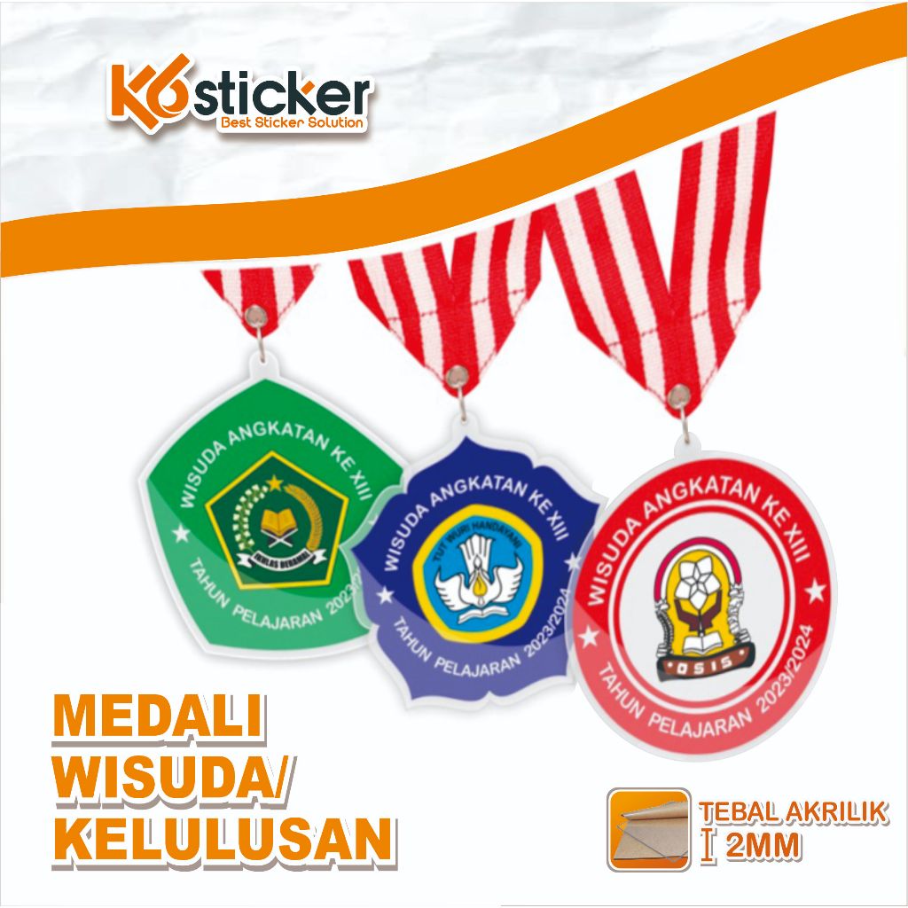 Medali Wisuda / Medali Kelulusan / Medali Akrilik Custom / Mendali Perpisahan Sekolah