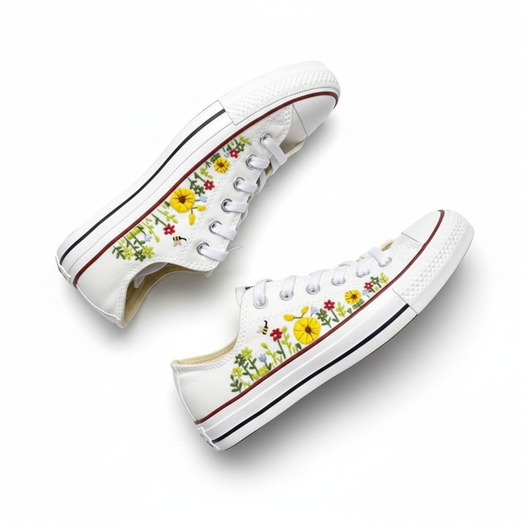 EGLANTINE LOW SHOES EMBROIDERY-SEPATU ORIGINAL CONVERSE & SEPATU SNEAKERS KANVAS