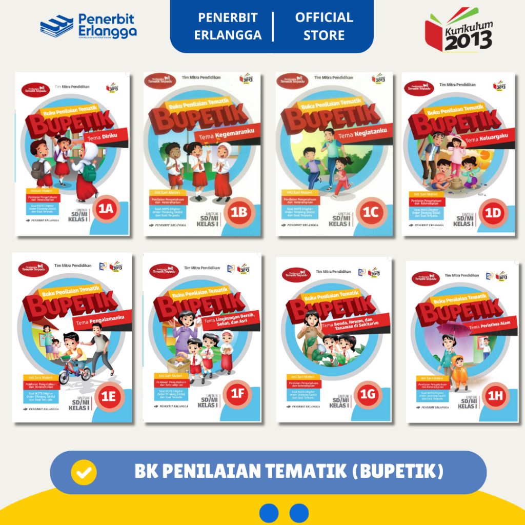 [Erlangga Official] Bupetik Sd/Mi Kelas 1a 1b 1c 1d 1e 1f 1g 1h Kurikulum 2013 Revisi