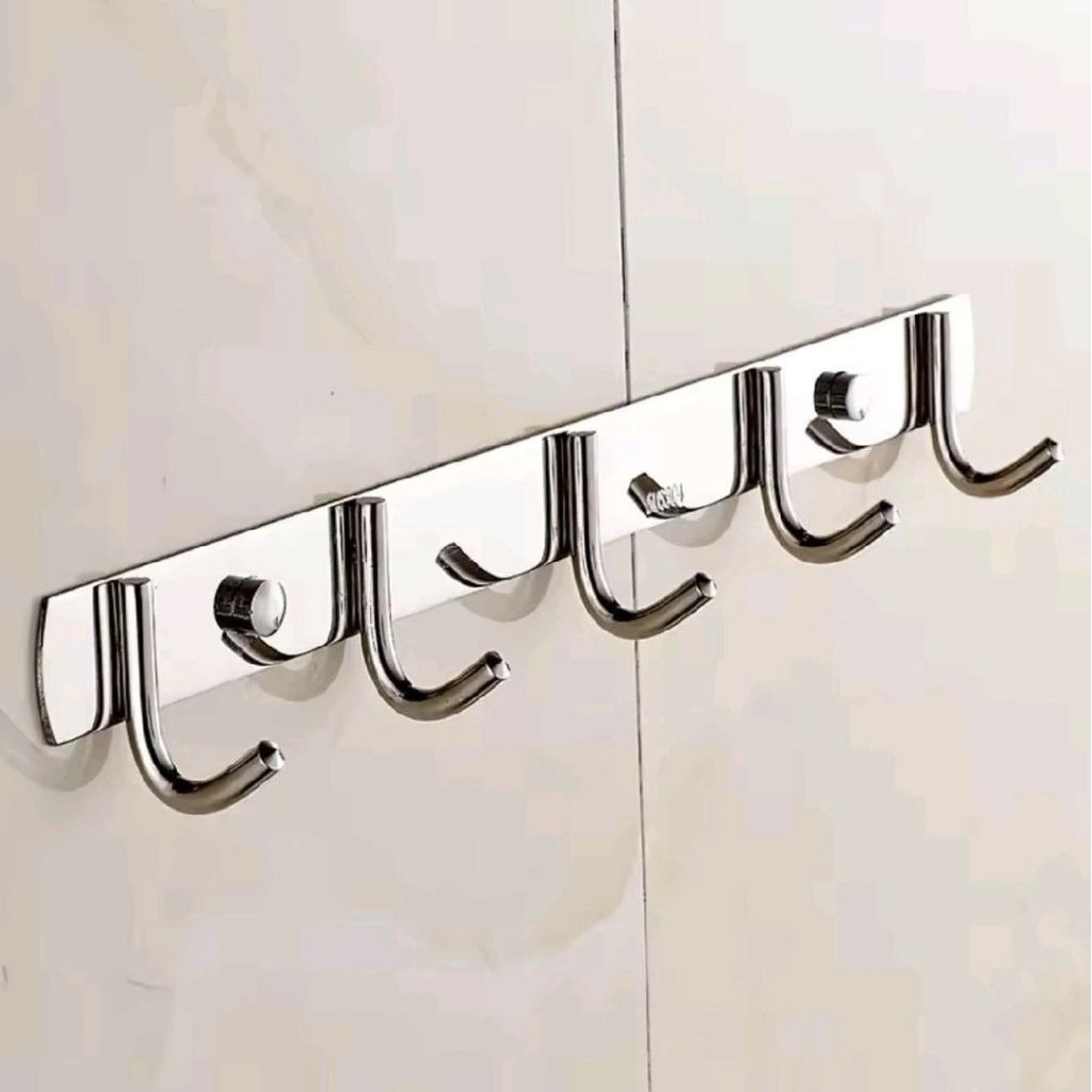 Kapstok Baju Stainless 5 Kait / Kaitan Baju Stainless 5 Kait