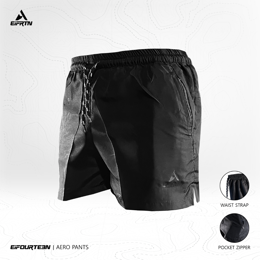 Eifrtn Celana Pendek Olahraga Warna Hitam Saku Murah Pria Wanita Lari Running Sepeda Badminton Bulut