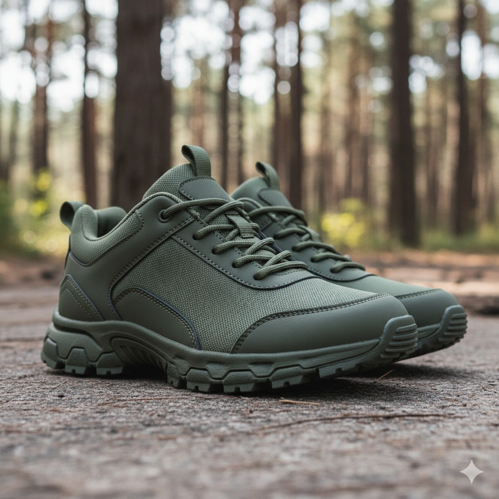 sepatu runing joging - HIJAU ARMY