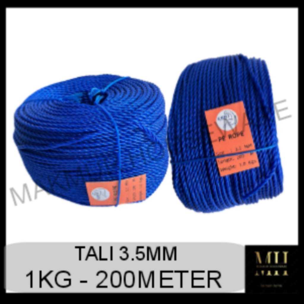 TALI NYLON / TALI JEMURAN / TALI TAMBANG 3.5MM 200METER (ROLL) / TALI TAMPAR 3.5MM 200METER 1KG