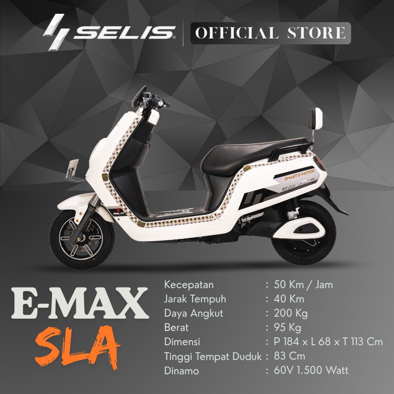 SELIS - Sepeda Motor Listrik eMax - OTR Jabodetabek ( Battery SLA )