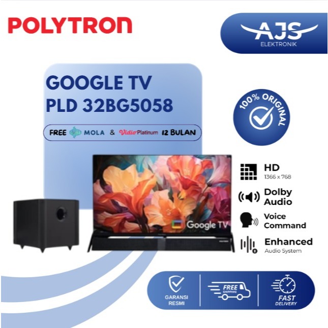 TV Polytron 32BAG9953 LED TV 32 Inch HD Android TV / 32BG5058